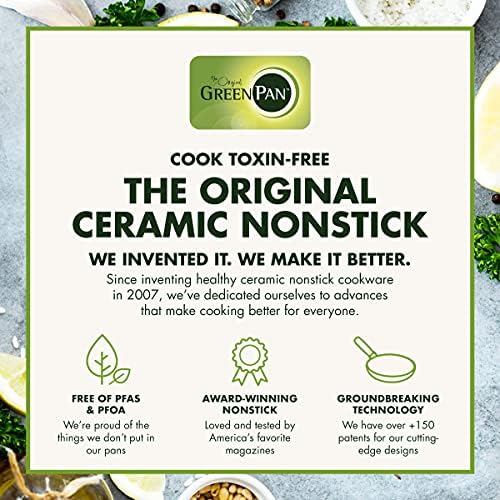 GreenPan Rio Non-Stick 18 cm Frying Pan, PFAS Free, Turquoise and Cream