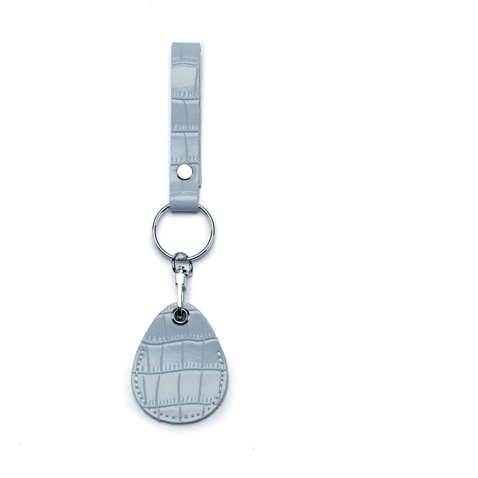 RFID Card Holder Key Fob Bag - Leather Keychain Pouch For Access Cards, ID, NFC Tags, Small Blue