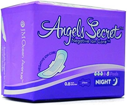 Angels Secret - Sanitary Napkins with wings - Night use 8 pads