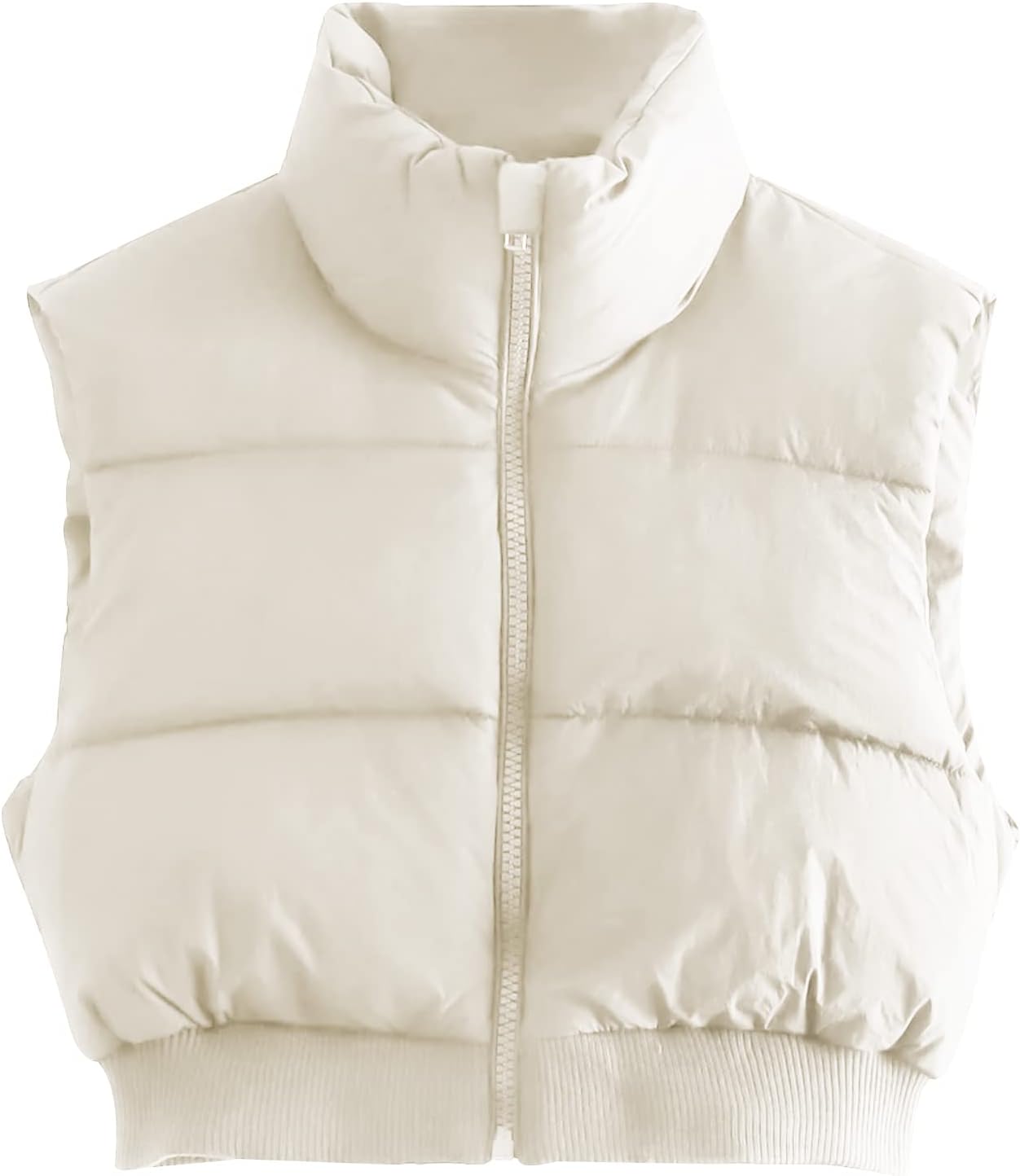 GihuoWomen's Cropped Puffer Vest Sleeveless Puffer Jacket Padded Gilet Outerwear Winter Full Zip Lightweight Coat