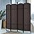 RHF 6 ft.Tall Room Divider, Room Dividers and Folding Privacy Screens, 15.7" Privacy Screen 4 Panels Room Divider Wall Partition, Dark Coffee