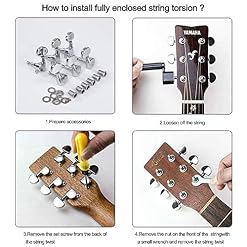 Guitare Mécaniques Boutons, 3L3R Cordes Tuning Pegs Clés Chevilles Têtes Fermés Pièces de Rechange pour Guitare… - Les Beatles, Paul McCartney, John Lennon, RIngo Starr, George Harrison Guitare Mécaniques Boutons, 3L3R Cordes Tuning Pegs Clés Chevilles Têtes Fermés Pièces de Rechange pour Guitare… – Image 6