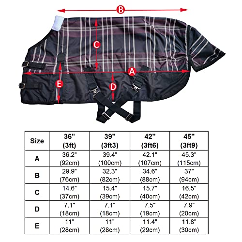 Gallopoff 600D Ripstop Waterproof Breathable Mini Horse Pony Turnout Sheet (No Fill) Redplaid 42 #TOP6