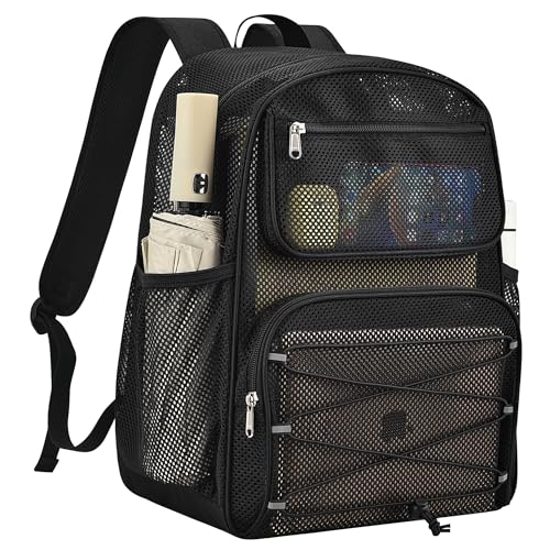 Paxiland Mesh Backpack Heavy Duty See Through Mesh Bookbag Large Backpack for Travel Swimming...