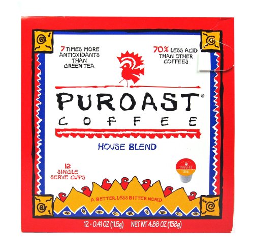 Puroast Low Acid Coffee Single-Serve Pods, Premium House Blend, High Antioxidant, Compatible With Keurig 2.0 Coffee Makers (12 Count) #TOP1