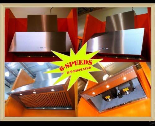 48" Pro 1200cfm Baffle Filter Wall Mount Stainless Steel Range Hood Indoor or Out Door BBQ