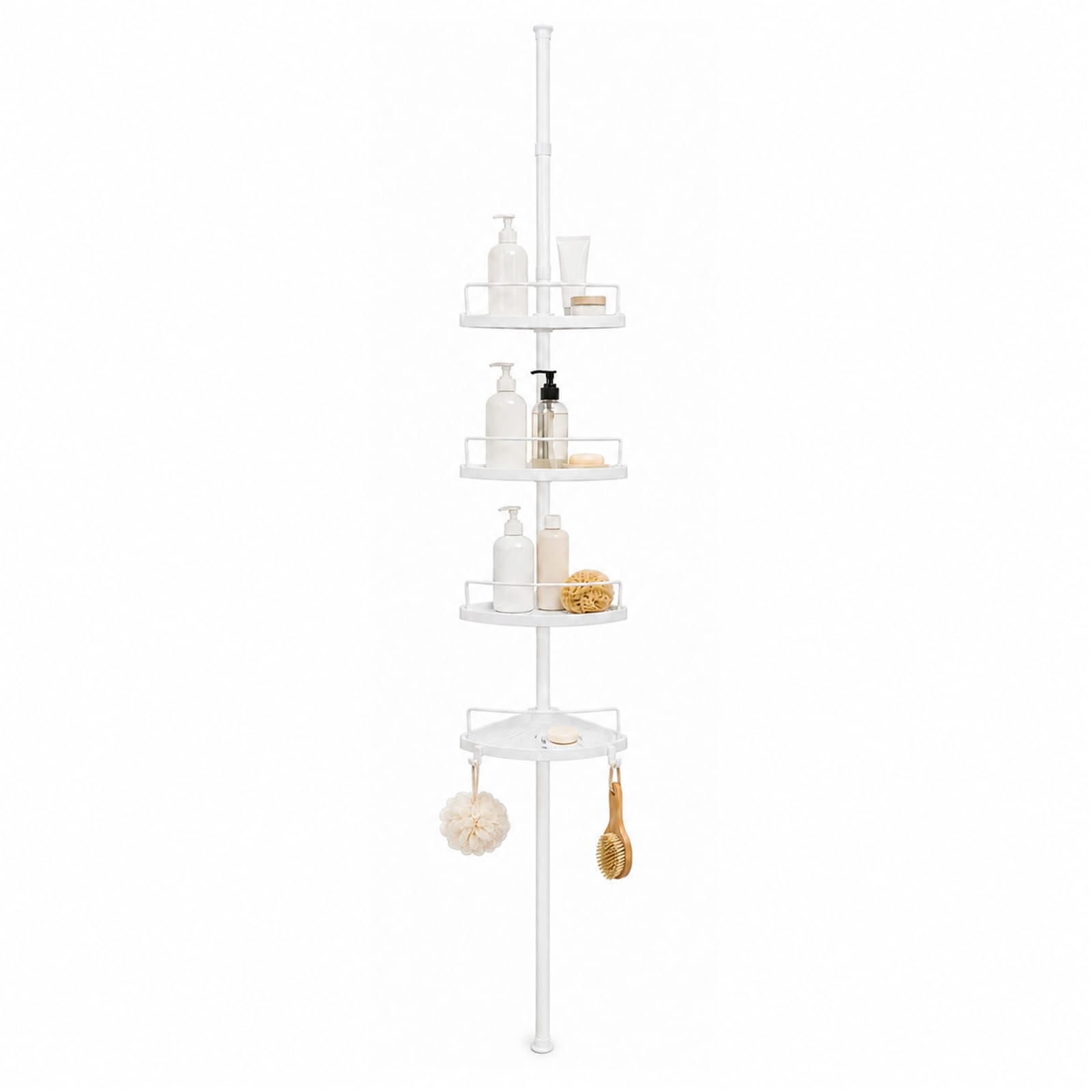 House Of Home Telescopic Shower Caddy 4 Tier Adjustable Height 95 to 275cm