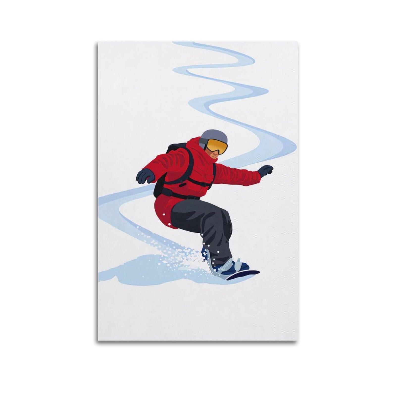 DLJGDS Sports Poster Illustration Skiing Decorative Painting Canvas Wall Posters And Modern Family Bedroom Decor 20x30inch(50x75cm)