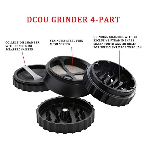 DCOU neues Design Premium Grinder ø63mm 4 Stück Mühle mit Dreieck scharfen Zahn (Klassisch schwarz) - Image 5