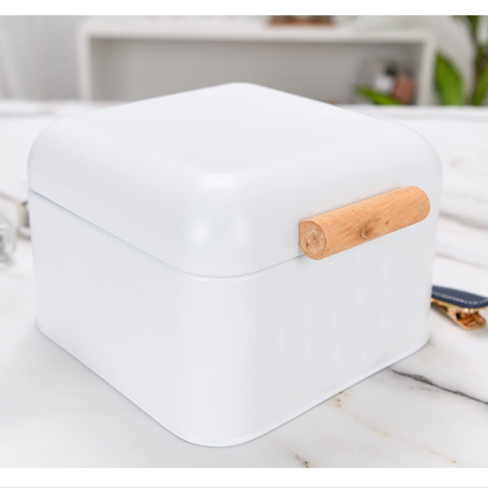 Scatola per il Pane Custodia for il pane in metallo cucina for la cena dell'organizzatore for colazione contenitore per Bancone della Cucina(30x18x15.5 cm)