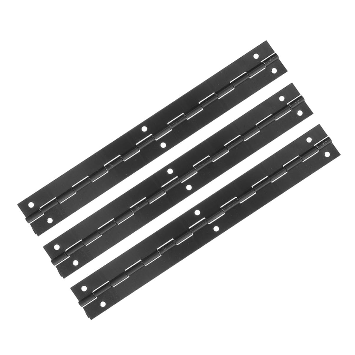 Wakauto 3pcs Metal Piano Hinge Long Hinges for Jewelry Box Matte Black Hinges Style