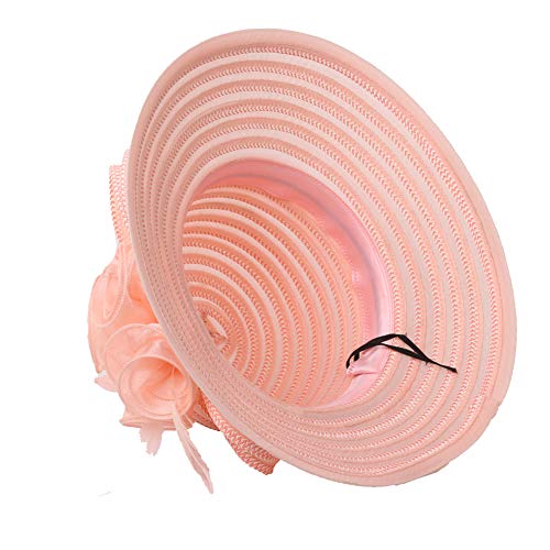 Go Mai Accessories Lady Derby Dress Church Cloche Hat Bow Bucket Wedding Bowler Hats Travel Casual Hat Pink