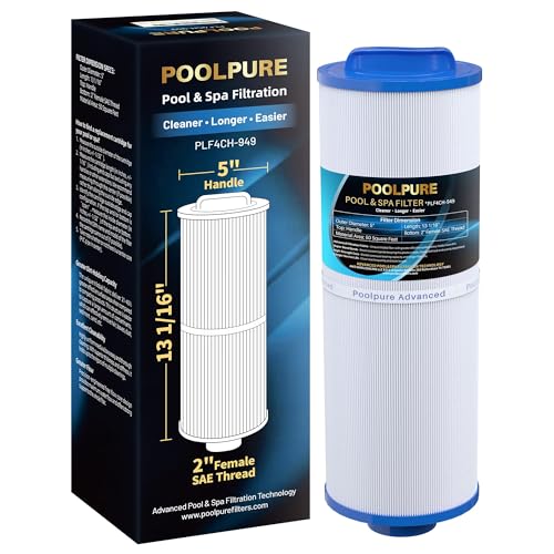 POOLPURE 4CH-949 Spa Filter Replaces Pleatco PWW50L 200702 fil50-5d13h15fct-3 Filbur FC-0172 SD-01143 817-4050 FD2007 Waterway Teleweir 50 Rising Dragon 50 1pack
