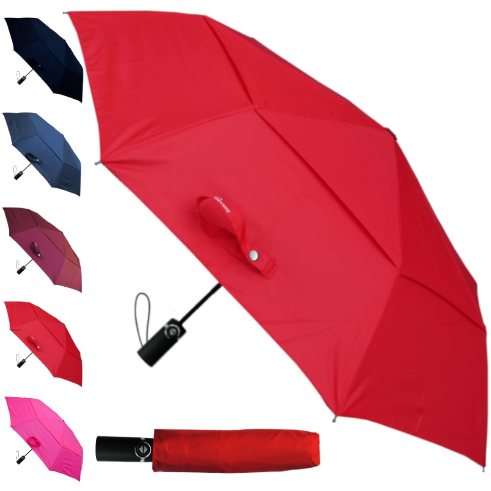 Parapluie Pliable Arc-en-ciel 80 Km/h – 12 Baleines Fibre De Verre, Automatique, 110 Cm D’envergure - 2