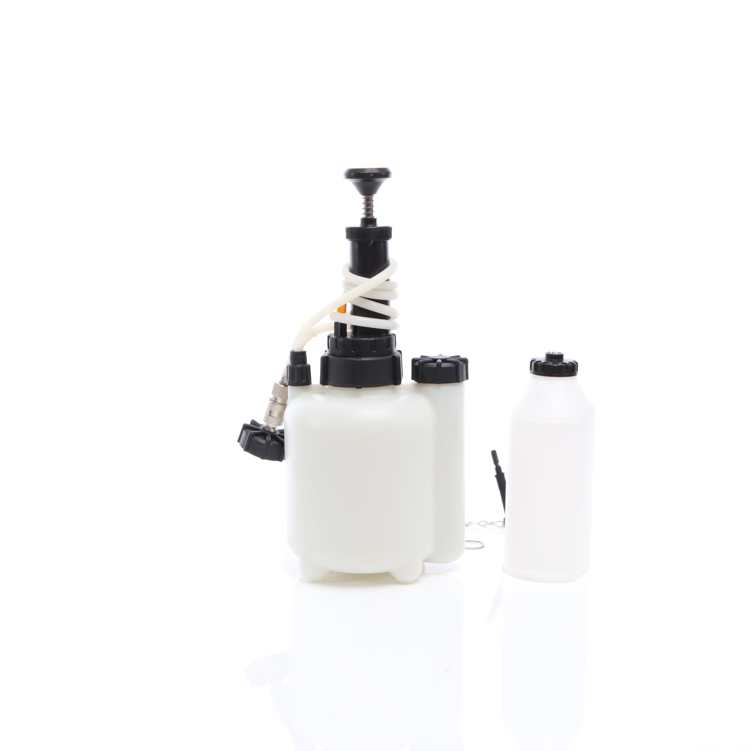 WilTec Purgador de Frenos 3l + 1l Dispositivo de Sangrado de Frenos con contenedor de succión