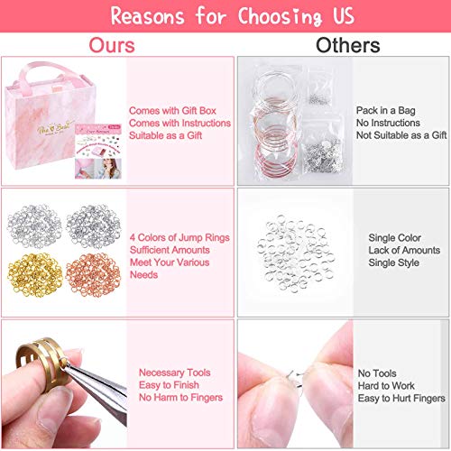 Thrilez 300Pcs Bangle Bracelets Making Kit, Charm Bracelet Making Kit With Expandable Bangles, Charms, Jump Rings And Pliers For Jewelry Making Bangle Bracelets (With Gift Box And Tools) #TOP5