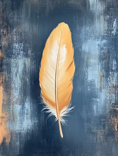 Kit complet broderie diamant plume bleu 5D diamant painting adulte 30x40cm