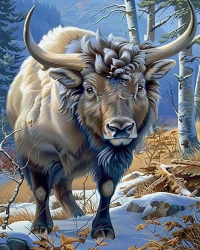 Kit broderie point de croix vache 11CT canevas pré-imprimé DIY 40x50 cm pour débutant