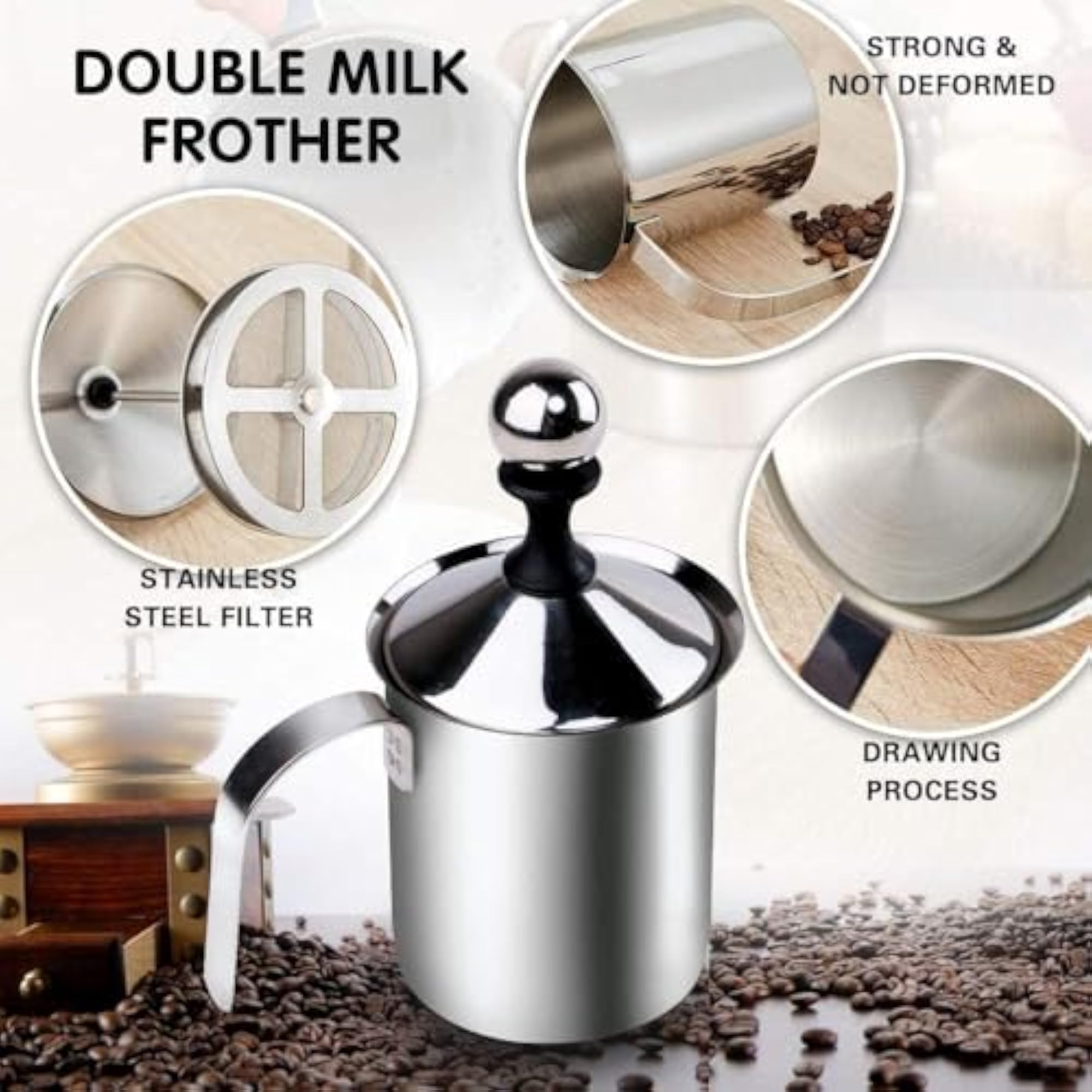Manual Milk Frother and Jug