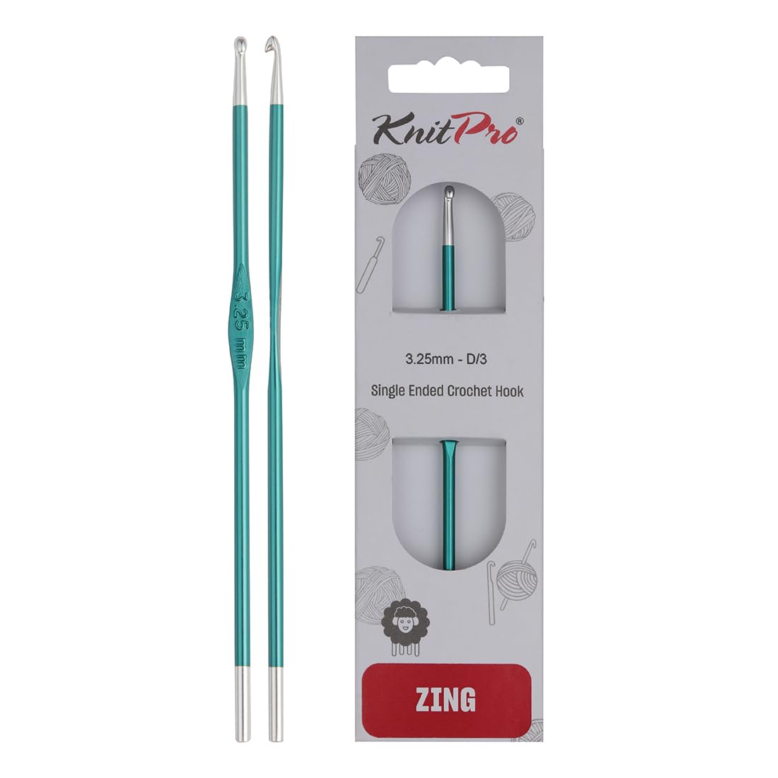 KnitPro Zing Single-Ended Crochet Hook | 3.25mm