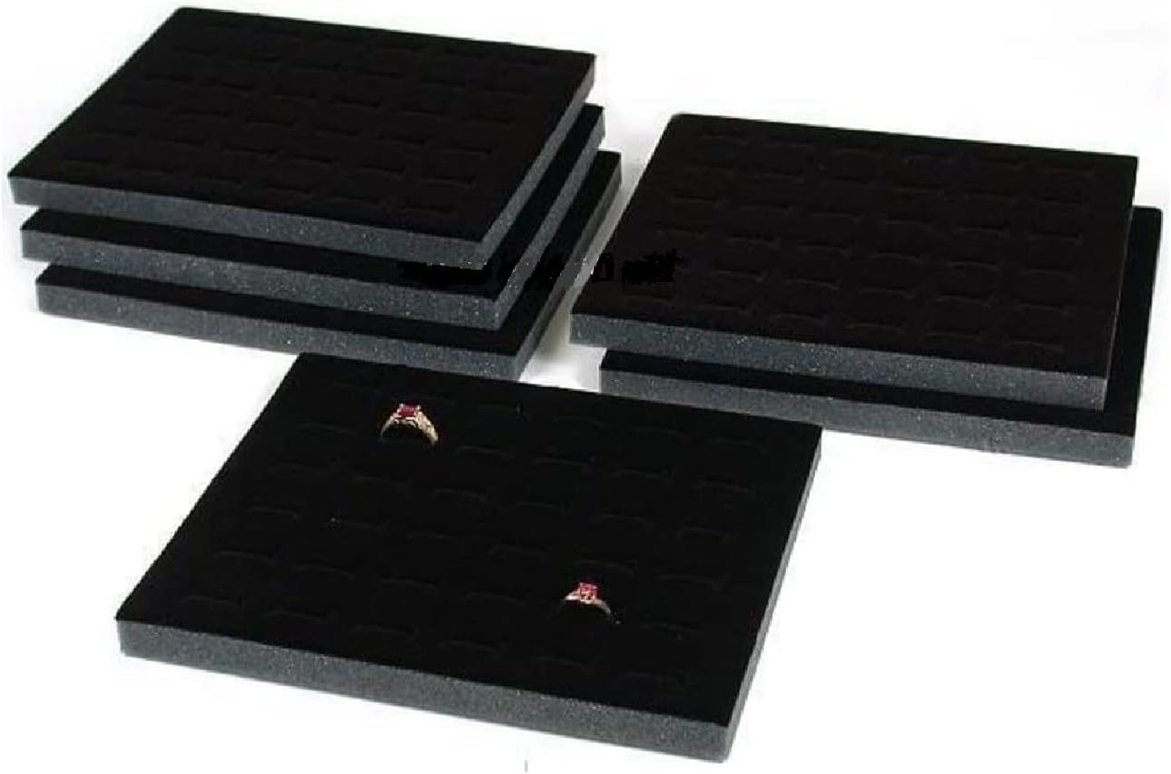 TheDisplayGuys For Your Modern Living The Display Guys ~ 6pcs Deluxe Black Velvet Ring Foam 36 Slot Jewelry Travel Ring Insert Display Pad Holder