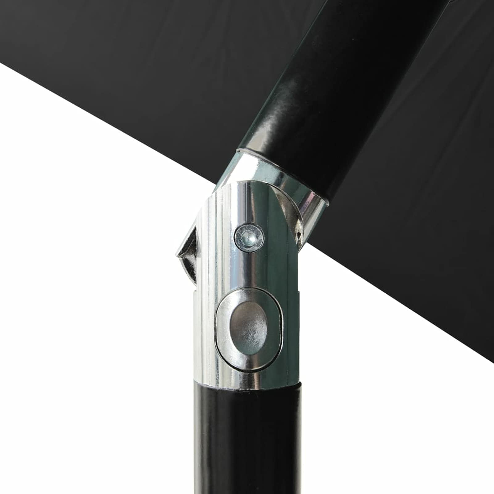 Homgoday Sombrilla de jardín con LED y Palo de Acero Negro 2x3 m Sombrilla Terraza Exterior, Sombrilla Jardín Grande Orientable Jardín Parasol Balcón