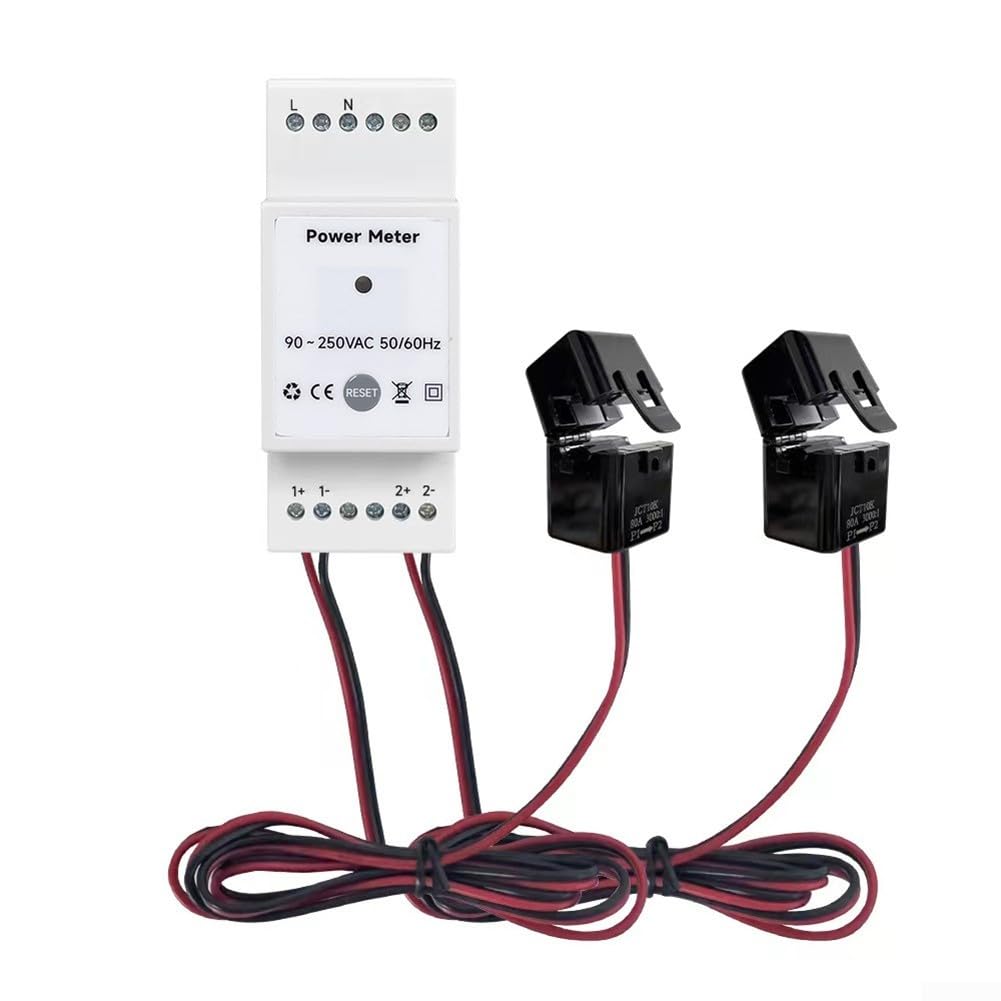 Zilimontt Misuratore solare del sistema fotovoltaico consumo di energia Misuratore di monitoraggio bidirezionale Monitoraggio del telefono cellulare Power Monitor (80A)