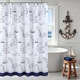 DS BATH Aviation Nautical Shower Curtains,Mildew Resistant Microfiber Fabric Shower Curtain,Navy Shower Curtains for Bathroom,Print Bathroom Curtains,Waterproof Decorative Bath Curtains,72