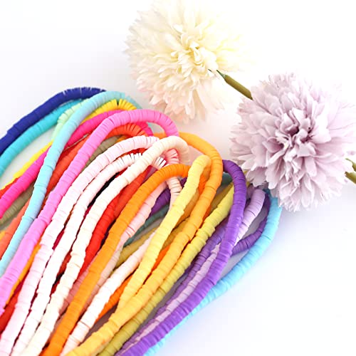 HERZWILD ca.7000pcs Heishi Beads Colorful 6mm Clay Beads for Threading Clay Bead Set for Chocker Necklace, Bracelet, Earrings - Image 4