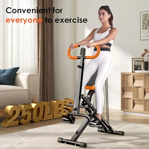 Image of SogesHome Squat Machines Rowing Machine for Home, Foldable & Full Body Exercise Workout Equipment with Adjustable Resistance Bands for Women, Row and Ride Squat Machine for Glutes and Abs, 330 LBS