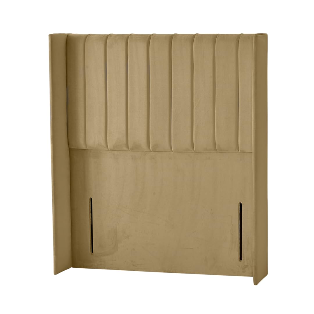 Portland Ottoman Winged Handmade Headboard Divan Bed Bedroom Furniture (COFFEE, Small Double 4 FEET, Height 50 INCHES)