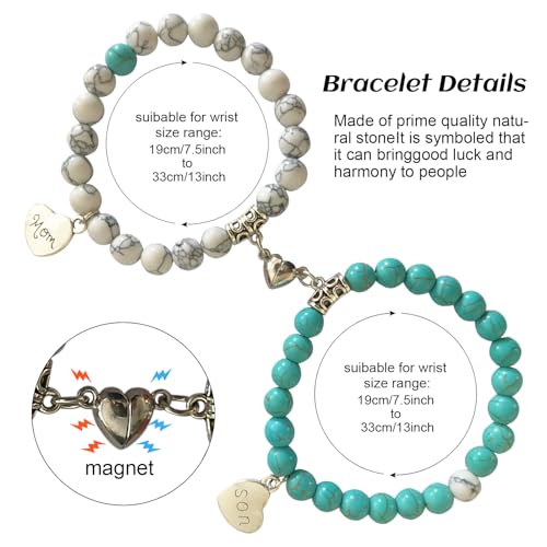 Set of 2 Matching Magnetic Heart Bracelets - Perfect Gifts For Mom, Dad From Daughter, Son3