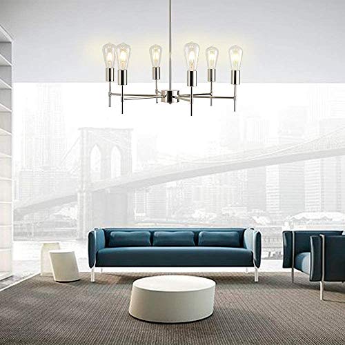 Xilicon Chrome Sputnik Chandelier Mid Century Industrial Pendant Lighting 6 Lights Vintage Ceiling Light Fixture #TOP1