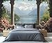 FBRUIEG Villa Scenery Wall Mural, Lake Como Italy 3D Wallpaper, European Style Mural for Farmhouse Living Room Bedroom Sofa TV Background Decor - 78.7