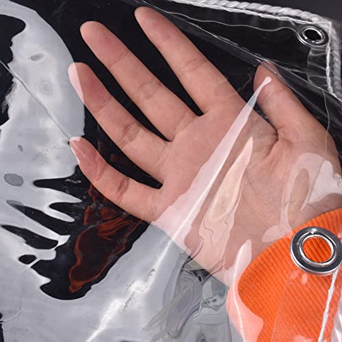 Lona transparente impermeable con ojales, resistente al agua, cubierta de esquina reforzada, lámina de protección para pabellón, terraza, cortavientos, 1 x 1 m, uso en exteriores