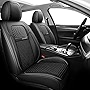 Coverado Car Seat Covers, Super Breathable Faux Leather Car Seat Cushions, Waterproof Auto Interiors Full Set, Universal Fit Most Vehicles, Sedans and SUVs, DarkBlack