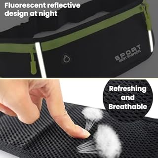 Siliget Running Belt, Lightweight Running Waistpacks with Bottle Holder, Adjustable Running Belt with Elastic Strap Phone Pouch for Running and Outdoor Activities - Black