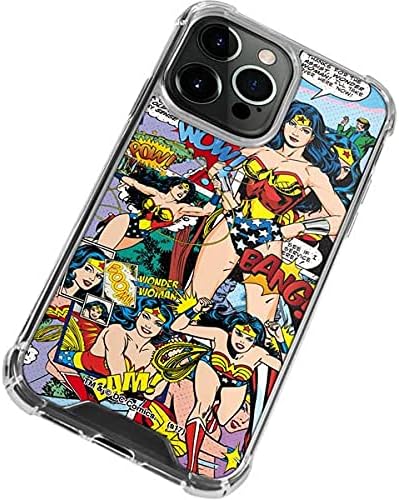 Skinit Clear Phone Case Compatible with iPhone 13 Pro Max - Officially Licensed DC Comics Wonder Woman Comic Blast Design
