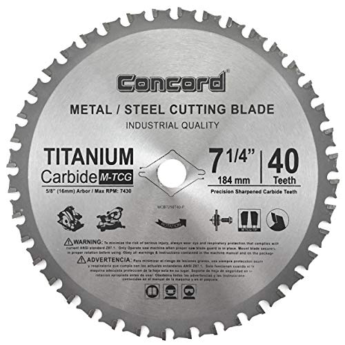 Concord Blades MCB0725T040HP 7-1/4-Inch 40 Teeth TCT Ferrous Metal Cutting Blade