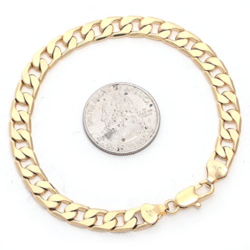 Bracelet chaîne en plaqué or 18 carats pour homme