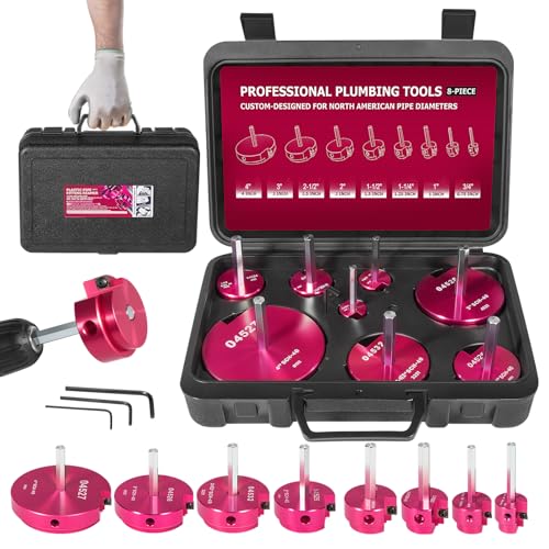 Premium 8Pcs PVC Pipe Reamer Kit - Complete Reamer Set, Fits Standard 1/2' Drills, Includes P3/4', 1', 1-1/4', 1-1/2', 2', 2-1/2', 3', 4' For Standard 1/2' Drills, Ideal for PVC, CPVC, ABS Pipes