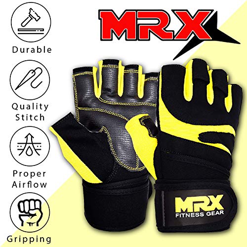 Mrx Weightlifting Gloves For Men Workout Gloves Mens Wrist Support Lifting Gloves Male Gym Gloves | Workout Gym Accessories For Men Weight Lifting Fingerless Gym Exercise For Powerlifting #TOP2