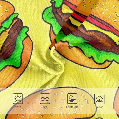 Girls Underwear Toddler 2t Cotton Panties for Girl Bright Kids Undies Briefs Cute Cartoon Hamburgers Yellow3