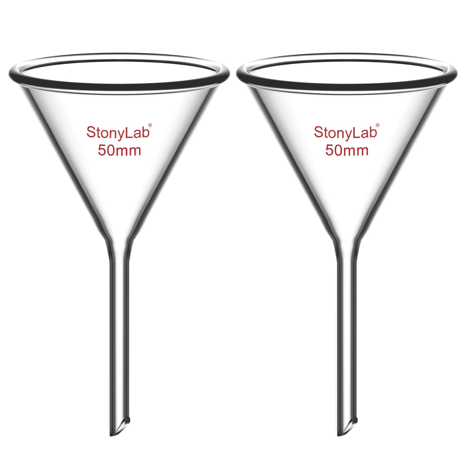 Borosilicate Glass Funnels - 2 Pack -8 Borosilicate Glass Funnels - 2 Pack -8