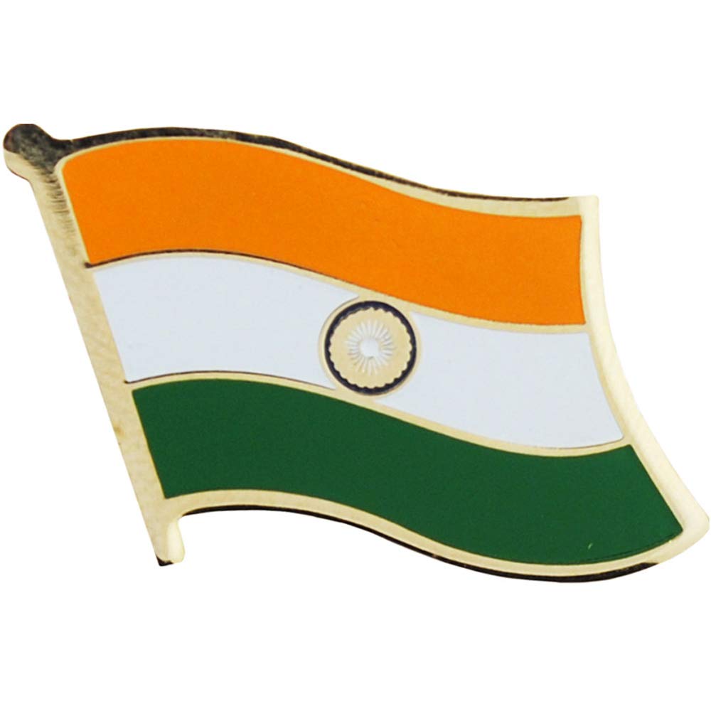 India Flag 1" Metal Lapel and Hat Pin - Show Your Republic of India Bhārat Gaṇarājya Pride