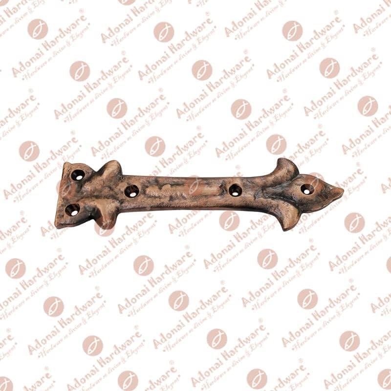 Image of Adonai Hardware inchAdonijah inch Antique Cast Iron Strap False or Faux or Dummy Hinge Front (6.5 inch x 4 Pack, Antique Copper) for Barn Doors, Gates, Cabinets, Wooden Box, Furniture, Chest, Trunks and Sheds