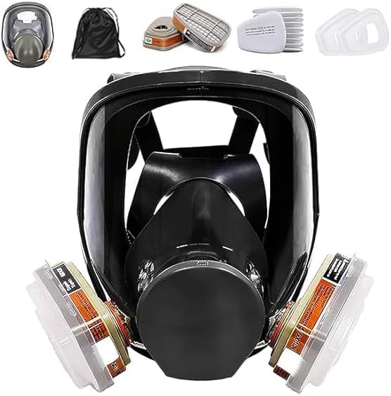 15-in-1 Full Face Respirator Mask, Dustproof, Large Field of View, Color Mask for Painting, Mechanical Polishing, Logging, Welding and Other Work Safety (For 6800 Respirator Mask)