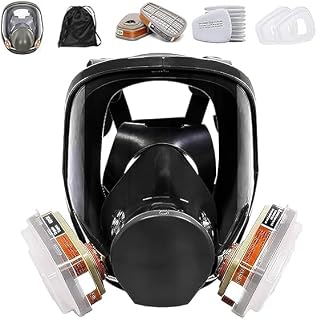 Full Face Respirator Mask, 6800 Reusable Respirator Mask with Filters 6001, Anti-fog, Ideal for Paint, Spray, Dust