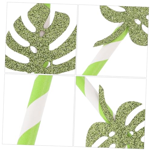 Pitillos de papel con diseño Monstera paquete 10 pcs miniatura 6
