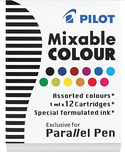 Pilot Ink Refills for Parallel Pen, Assorted Colors, Box of 12